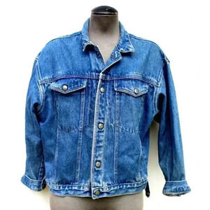 Vintage 1980’s Calvin Klein Men's Stonewashed Cotton Denim Trucker Jacket Sz Sm